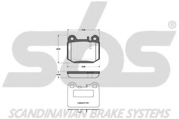 1501223350 SBS Brake Pad Set, disc brake