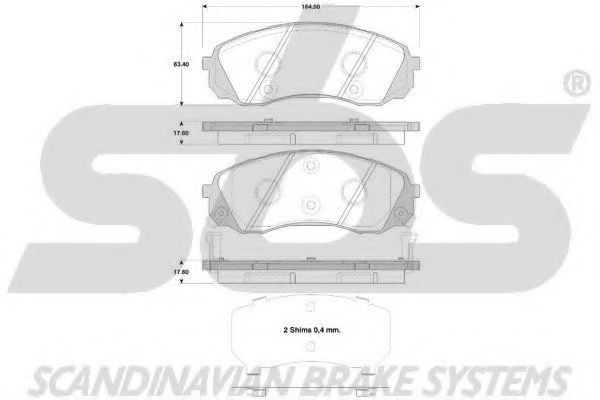 1501223433 SBS Brake System Brake Pad Set, disc brake