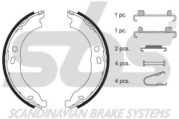 18492719754 SBS Brake Shoe Set, parking brake
