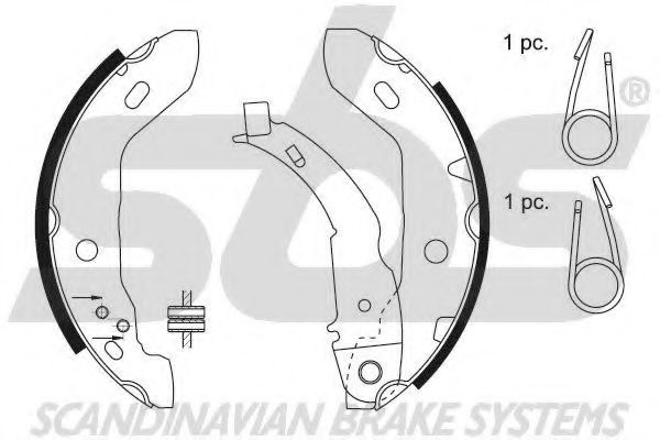 18492733657 SBS Brake System Brake Shoe Set