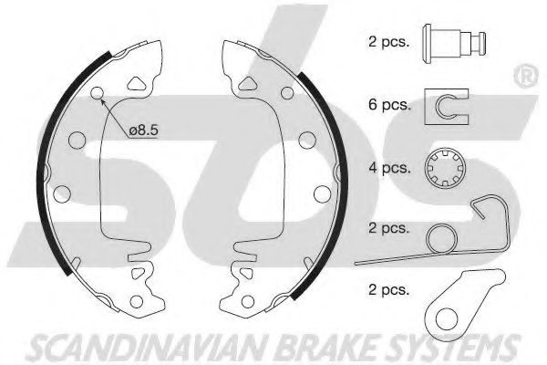 18512799230 SBS Brake System Brake Shoe Set