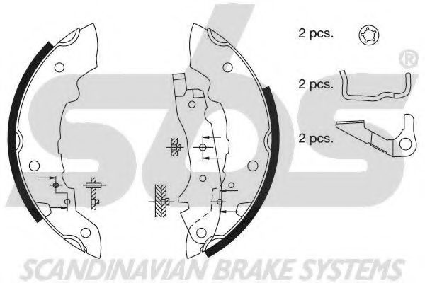 18492799312 SBS Brake System Brake Shoe Set