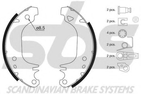 18512799372 SBS Brake System Brake Shoe Set