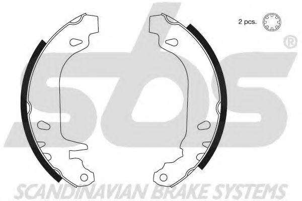18492799545 SBS Brake System Brake Shoe Set