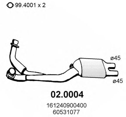 02.0004 ASSO Exhaust System Mounting Kit, silencer