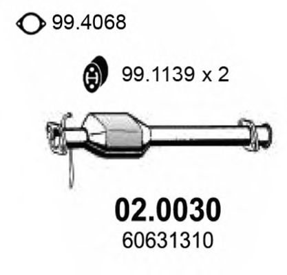 02.0030 ASSO Gasket Set, cylinder head
