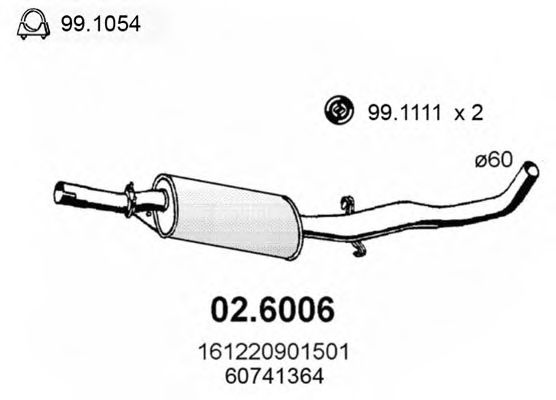 02.6006 ASSO Front Silencer