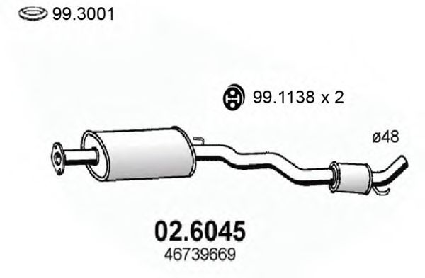 02.6045 ASSO Middle Silencer