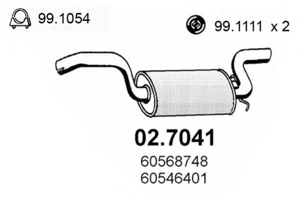 02.7041 ASSO Exhaust System End Silencer