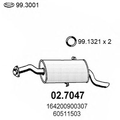 02.7047 ASSO Exhaust System End Silencer