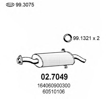 02.7049 ASSO Exhaust System End Silencer