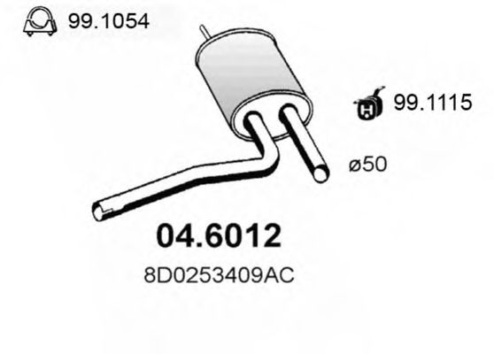 04.6012 ASSO Тормозная система Комплект тормозных колодок, дисковый тормоз