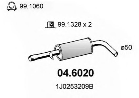 04.6020 ASSO Front Silencer