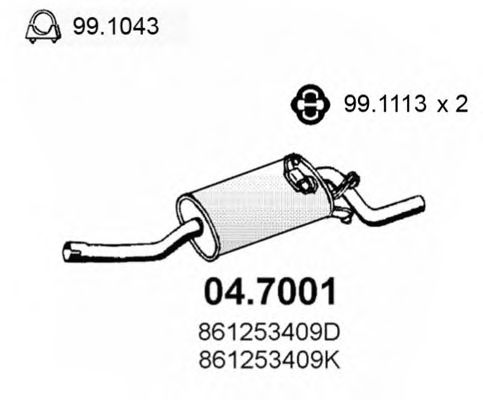 04.7001 ASSO Exhaust System End Silencer