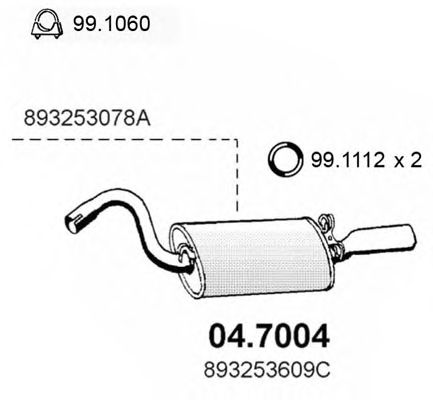 04.7004 ASSO Exhaust System End Silencer