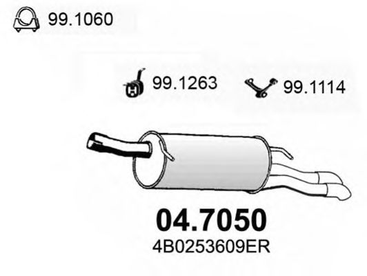 04.7050 ASSO Exhaust System End Silencer