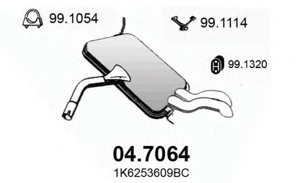 04.7064 ASSO Exhaust System End Silencer