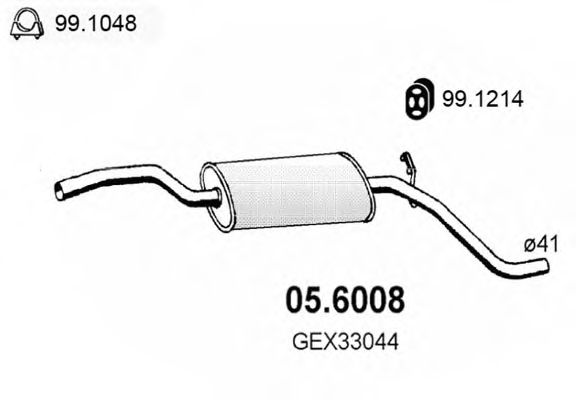 05.6008 ASSO Exhaust System Exhaust Pipe