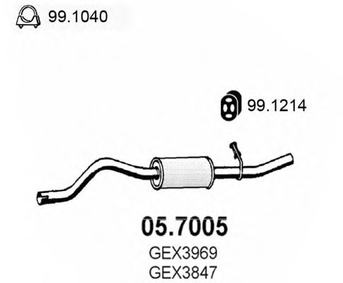 05.7005 ASSO Exhaust System Middle Silencer