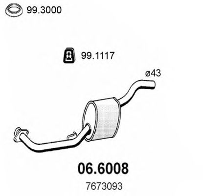 06.6008 ASSO Exhaust System Middle Silencer