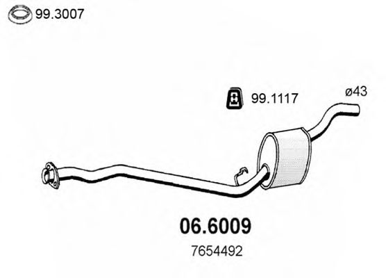 06.6009 ASSO Exhaust System Middle Silencer