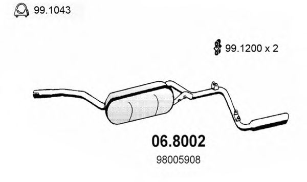 06.8002 ASSO Exhaust System End Silencer