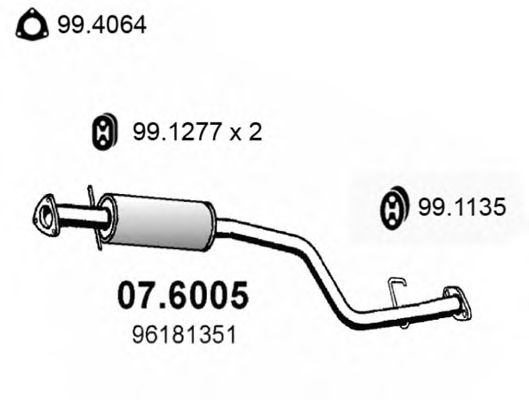 07.6005 ASSO Exhaust System Middle Silencer
