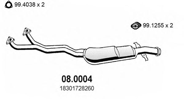 08.0004 ASSO Exhaust System Catalytic Converter