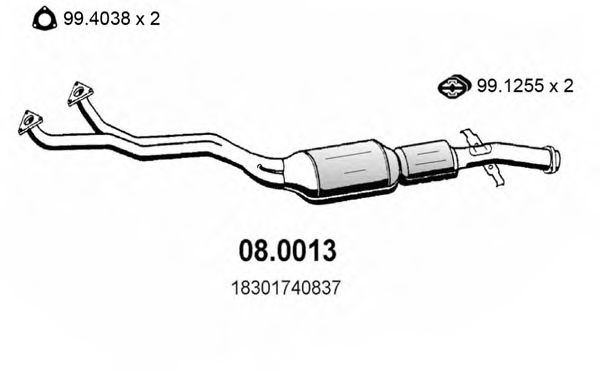 08.0013 ASSO Exhaust System Catalytic Converter