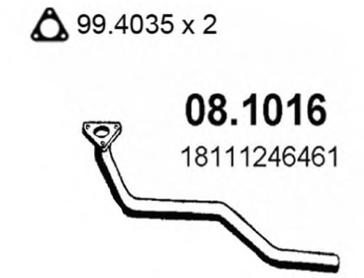 08.1016 ASSO Exhaust System Exhaust Pipe