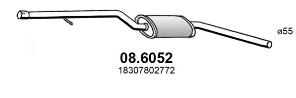 08.6052 ASSO Abgasanlage Mittelschalldämpfer