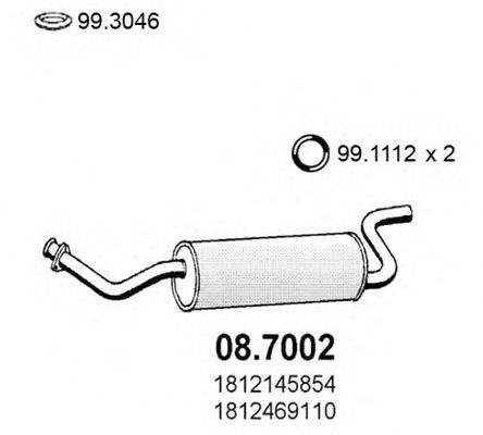 08.7002 ASSO Exhaust System End Silencer