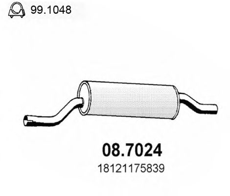 08.7024 ASSO Exhaust System End Silencer