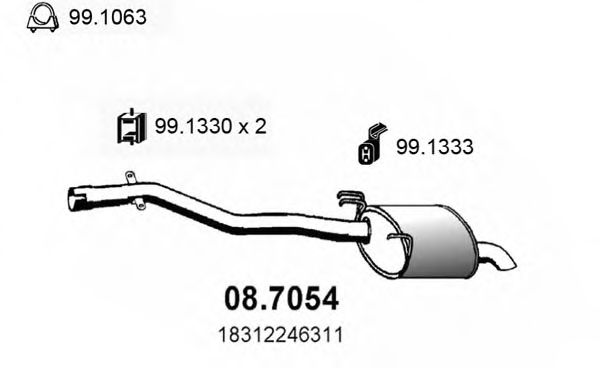 08.7054 ASSO Repair Set, piston/sleeve
