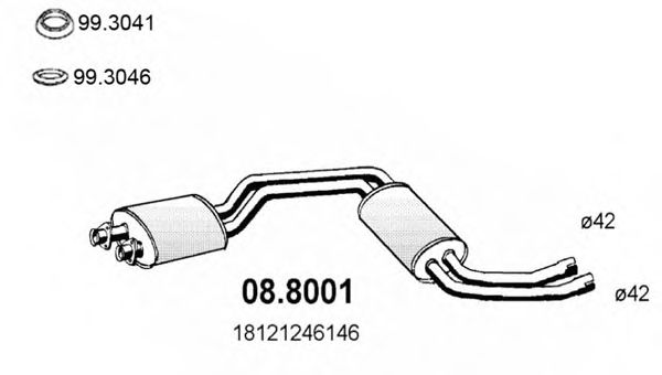 08.8001 ASSO Cable, parking brake