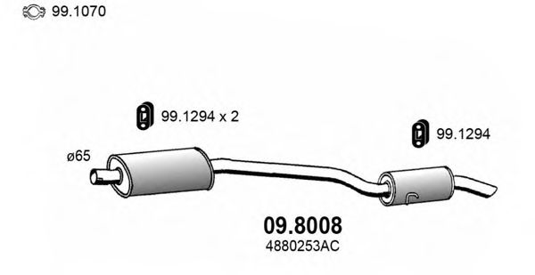 09.8008 ASSO Middle-/End Silencer