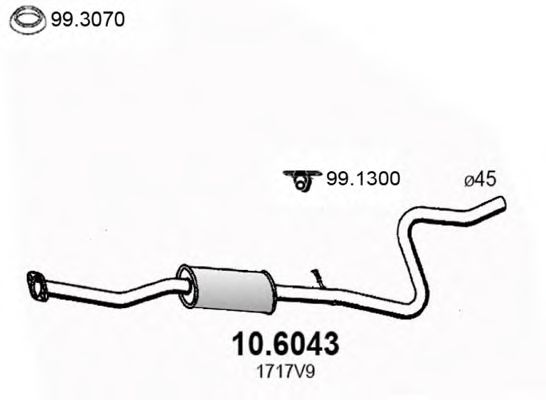 10.6043 ASSO Cable, parking brake