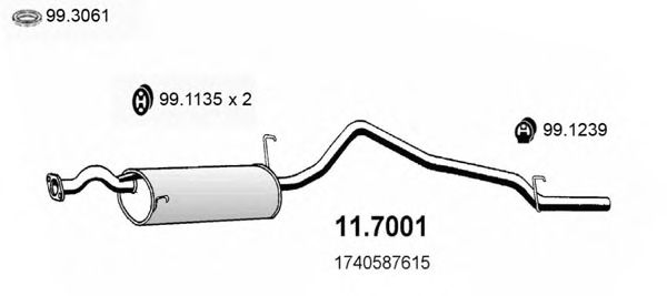 11.7001 ASSO Exhaust System End Silencer