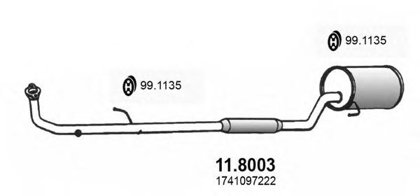 11.8003 ASSO Middle-/End Silencer