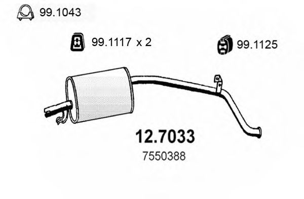 12.7033 ASSO Repair Set, piston/sleeve