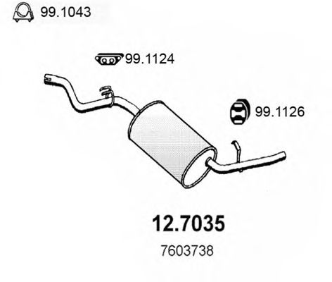 12.7035 ASSO Exhaust System End Silencer