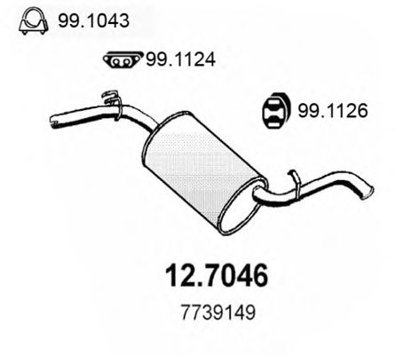 12.7046 ASSO Brake System Brake Lining Kit, drum brake