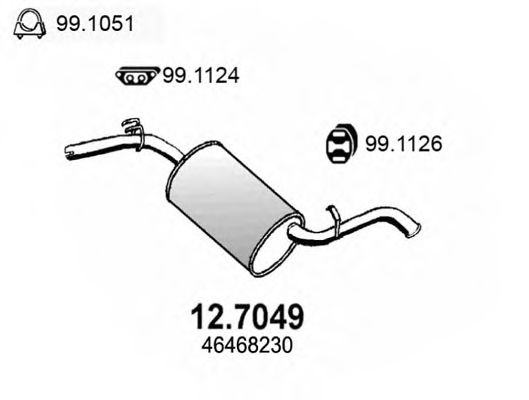 12.7049 ASSO Brake Lining Kit, drum brake