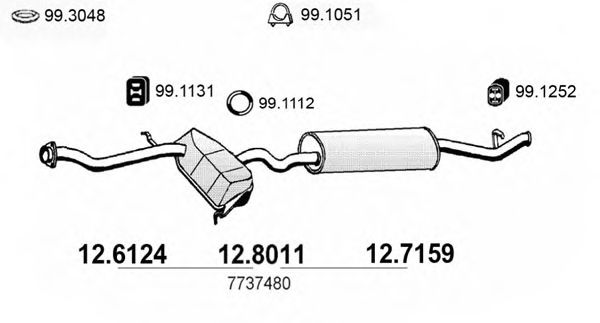 12.8011 ASSO Repair Set, piston/sleeve