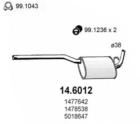 14.6012 ASSO Middle Silencer