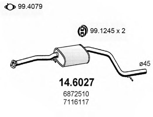 14.6027 ASSO Exhaust System Front Silencer