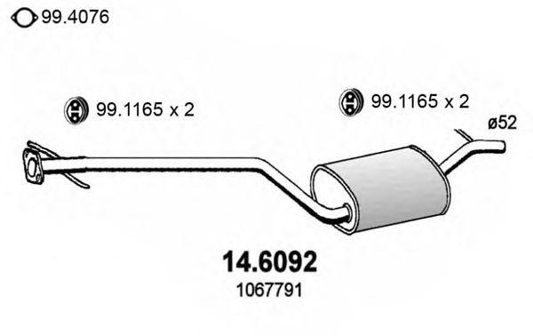 14.6092 ASSO Exhaust System Middle Silencer