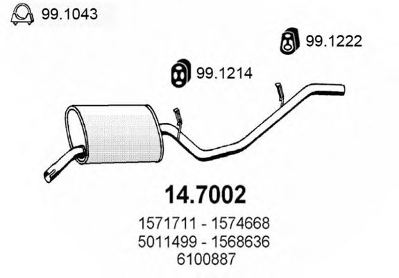 14.7002 ASSO Exhaust System End Silencer