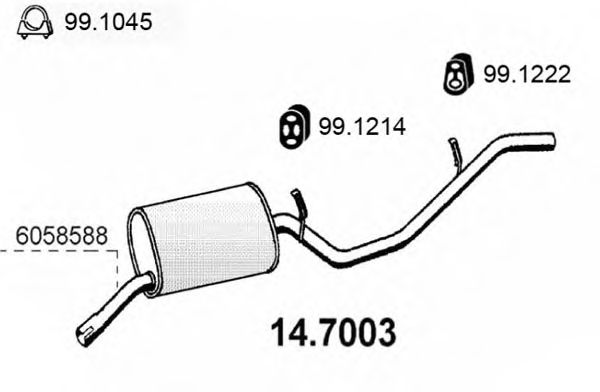 14.7003 ASSO Exhaust System End Silencer