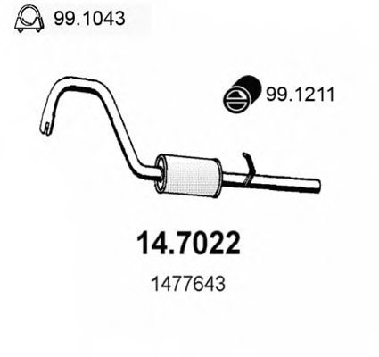 14.7022 ASSO Exhaust System End Silencer